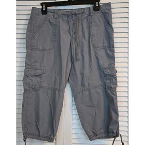 OP Cargo Capri pants Pockets Slate gray Junior size 11 Grunge Y2K Hiking